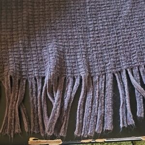 Fringed Waffle Knit Scarf